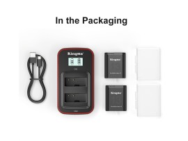KingMa Set Dual Baterai Charger LCD for GoPro 13